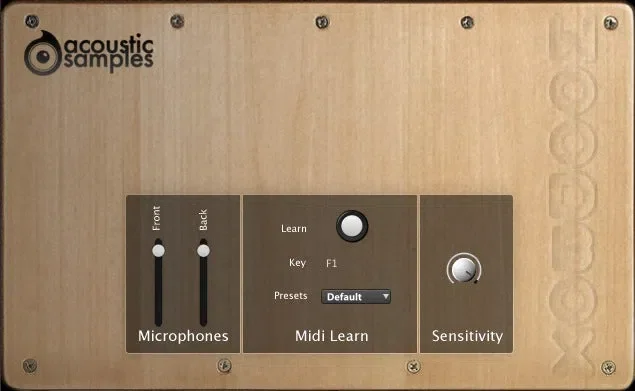 Acousticsamples WoodBoxes interface
