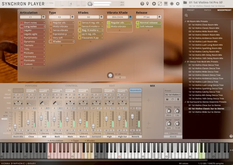 VSL Synchron Strings Pro interface