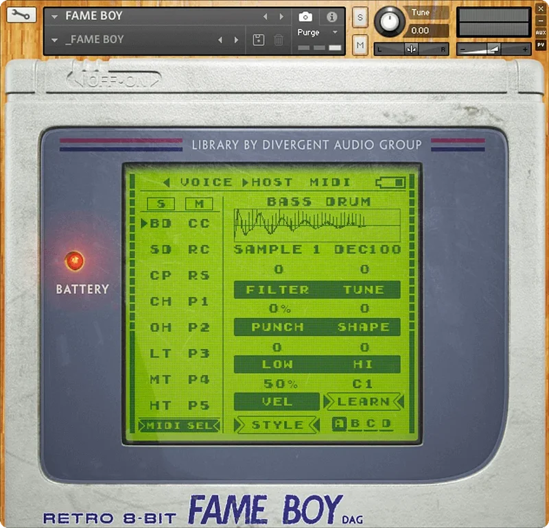 Divergent Audio Group Fameboy interface