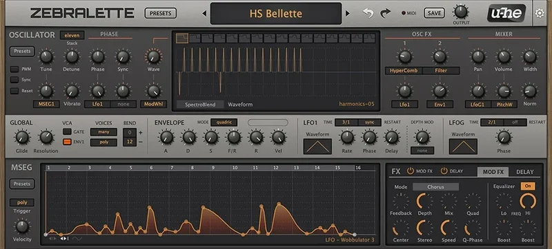 u-he Zebralette interface
