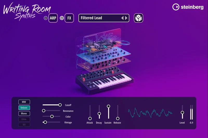Steinberg Writing Room Synths interface