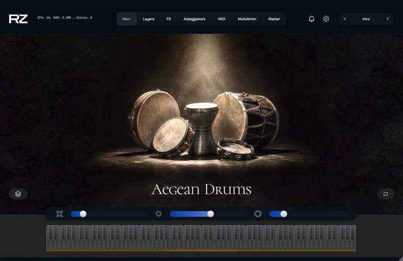 ZAK Sound Aegean Drums interface