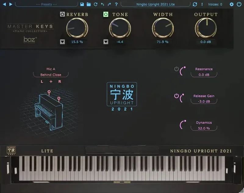 Boz Digital Labs Ningbo Upright 2021 Pro interface