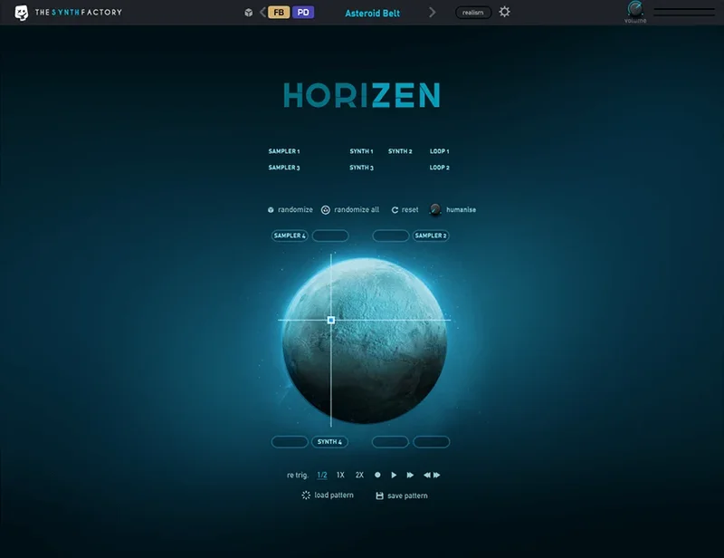 Tracktion TheSynthFactory Horizen interface