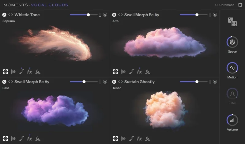Native Instruments Moments: Vocal Clouds interface