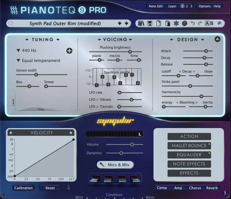 Pianoteq Syngular interface