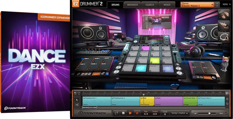 Toontrack EZX Dance interface