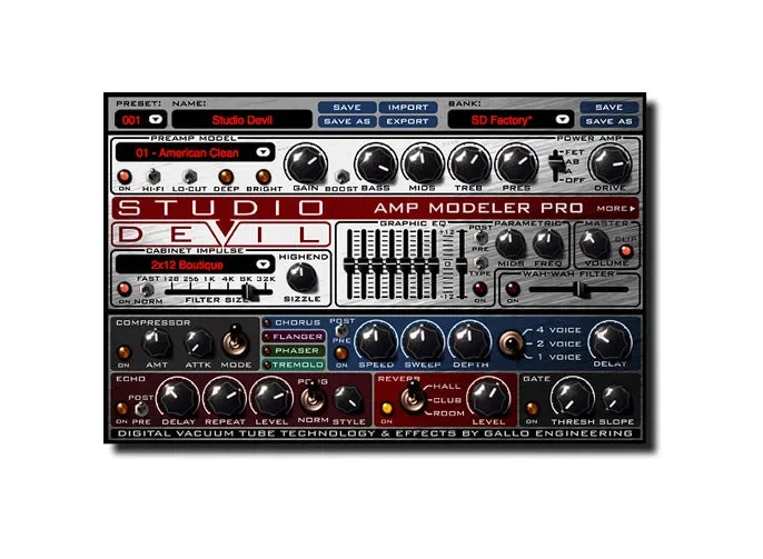 Studio Devil Amp Modeler Pro interface