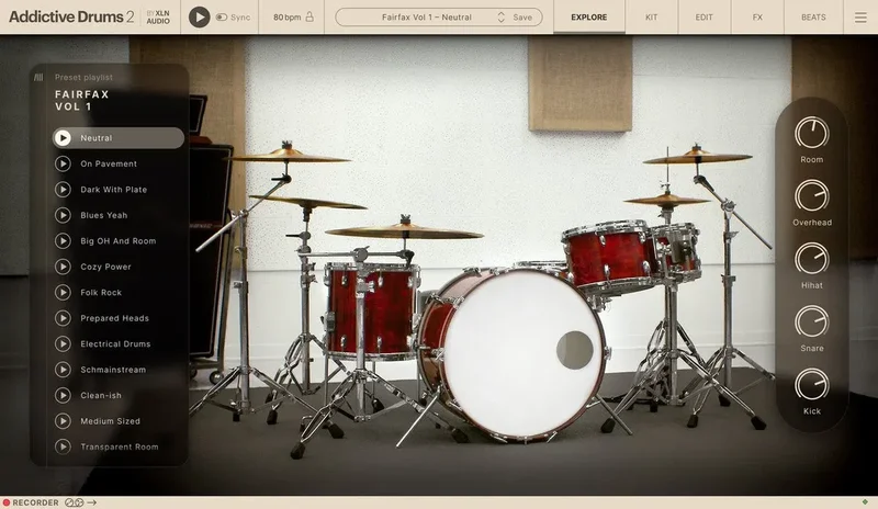 XLN Audio Addictive Drums 2: Fairfax Vol. 1 ADpak interface