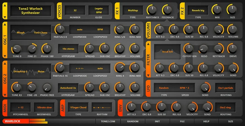 Tone2 Warlock interface