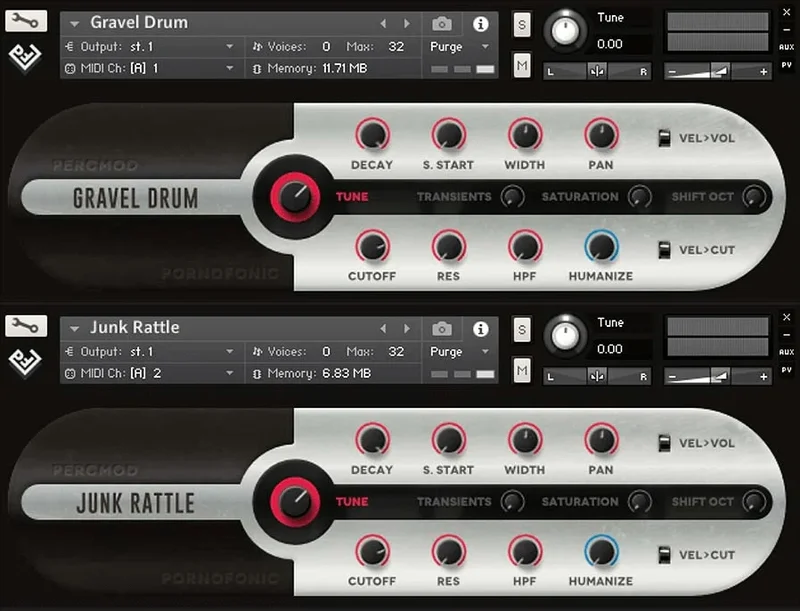 Pornofonic Instruments percMod interface