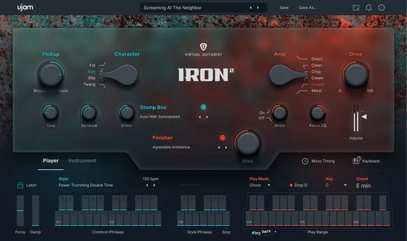 UJAM Virtual Guitarist Iron 2 interface