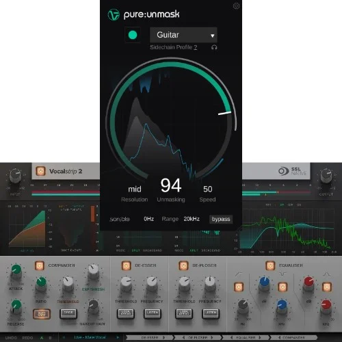 Solid State Logic SSL Vocal Strip 2 & sonible pure:unmask interface