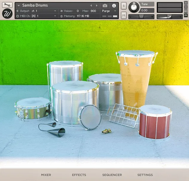 Wavesfactory Samba Drums interface