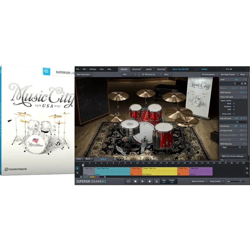 Toontrack SDX Music City USA interface
