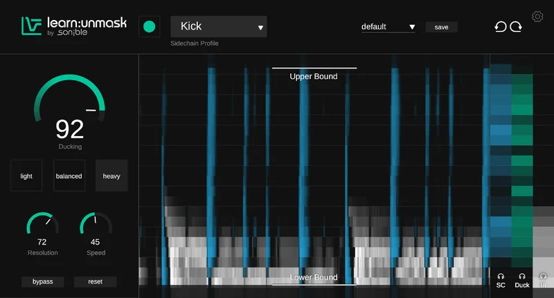 Sonible learn:unmask interface
