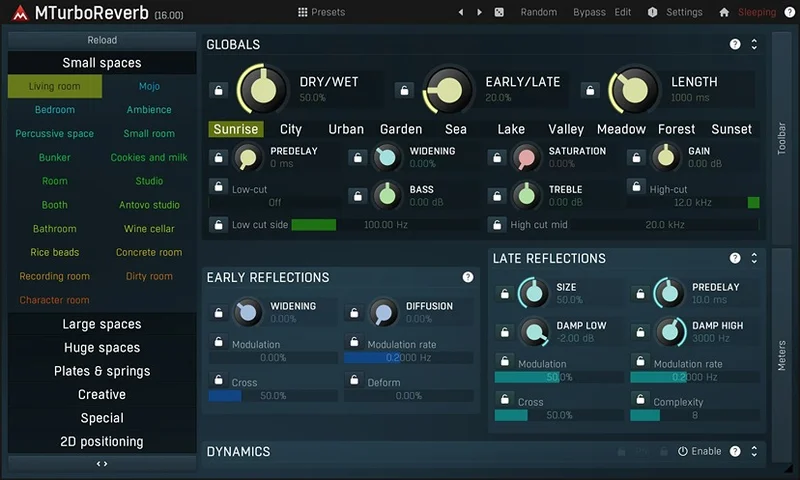 MeldaProduction MTurboReverbLE interface