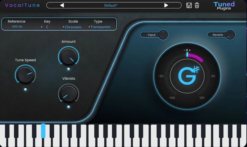 Tuned Plugins Vocal Tune interface