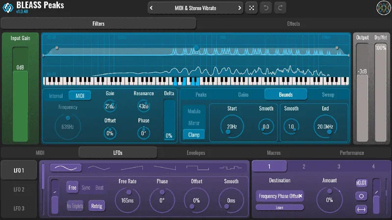 BLEASS Peaks interface