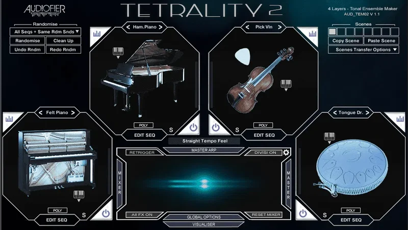 Audiofier Tetrality 2 interface
