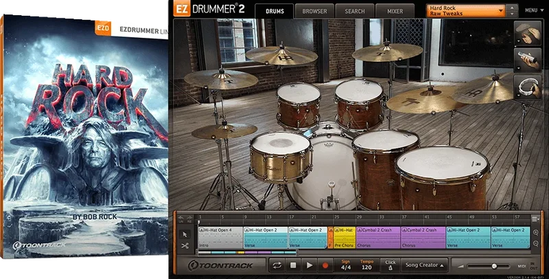 Toontrack EZX Hard Rock interface
