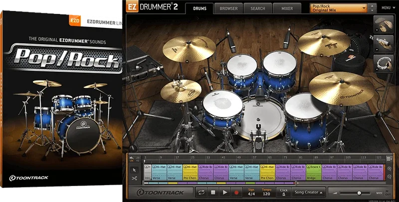 Toontrack EZX Pop/Rock interface