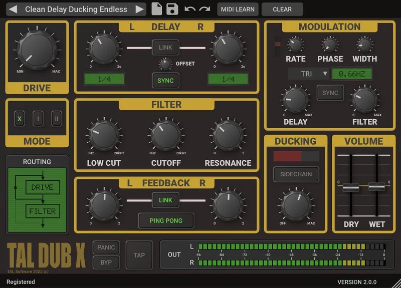 TAL Dub-X interface