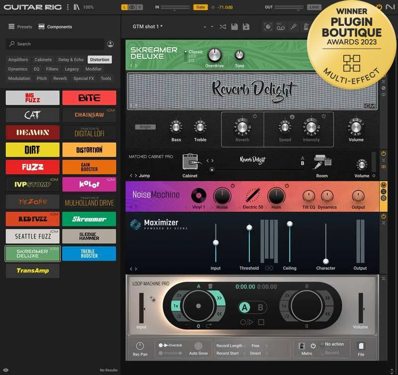 Native Instruments Guitar Rig 7 Pro Upgrade From Guitar Rig 7 LE interface