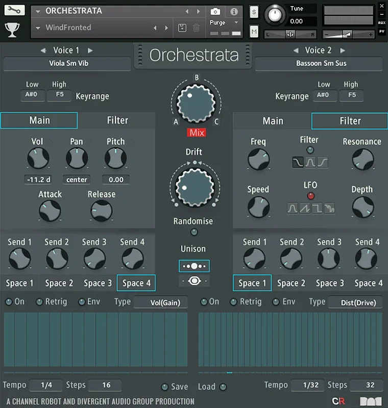 Audio Reward Orchestrata interface