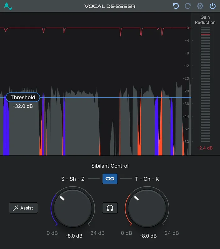 Antares AutoTune Vocal De-Esser interface