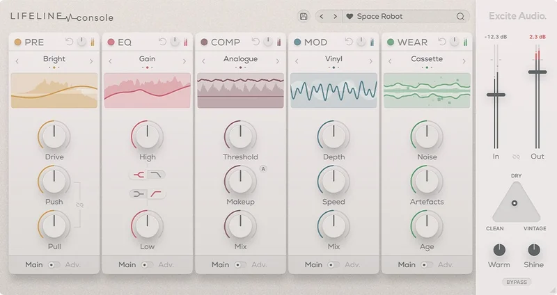 Excite Audio Lifeline Console interface