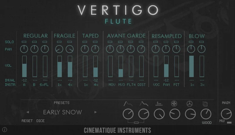 Cinematique Instruments Vertigo Flute interface