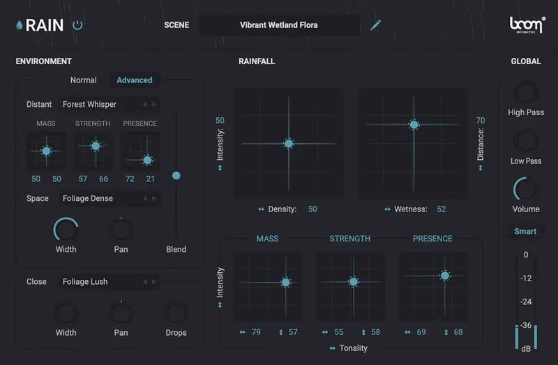 BOOM Library Rain interface