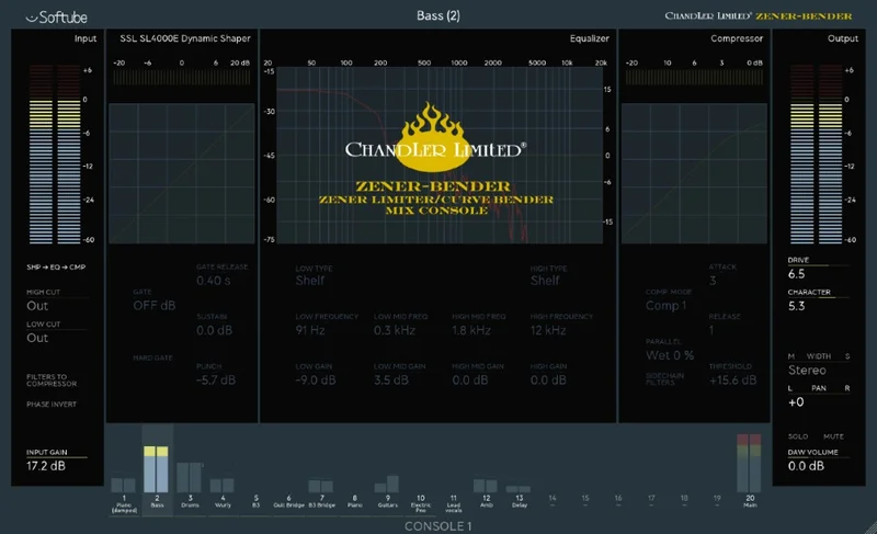 Softube Chandler Limited® Zener-Bender for Console 1 interface