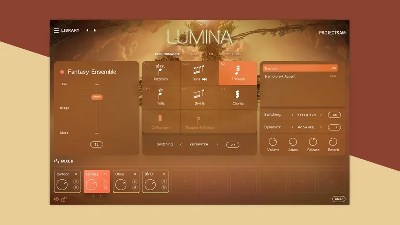 ProjectSAM Symphobia 3: Lumina interface