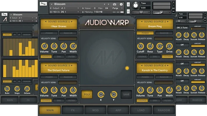 AudioWarp Blossom interface
