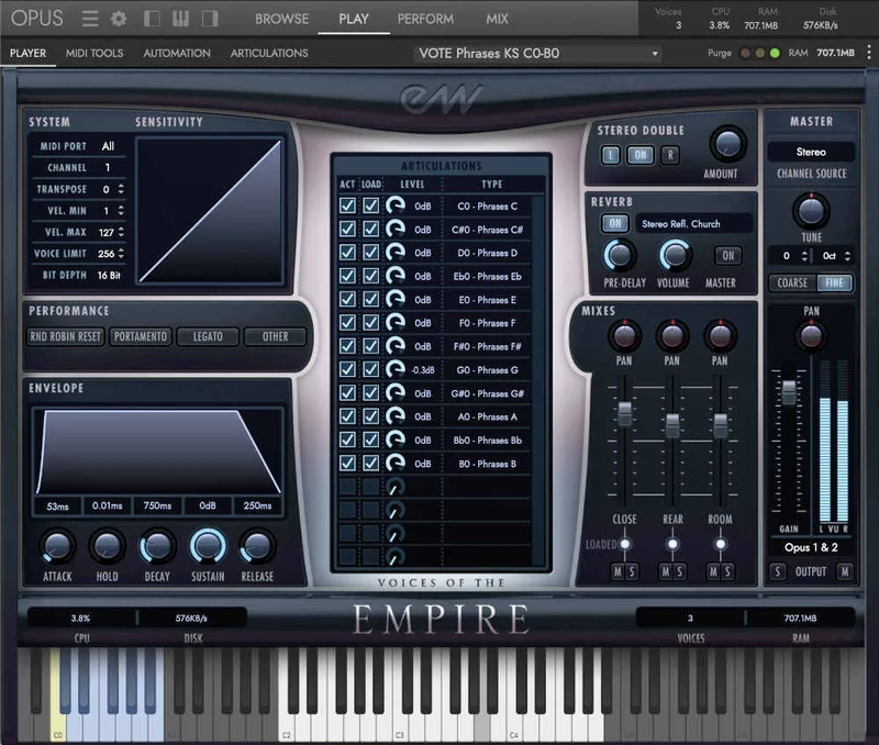 EastWest Sounds Voices Of The Empire interface