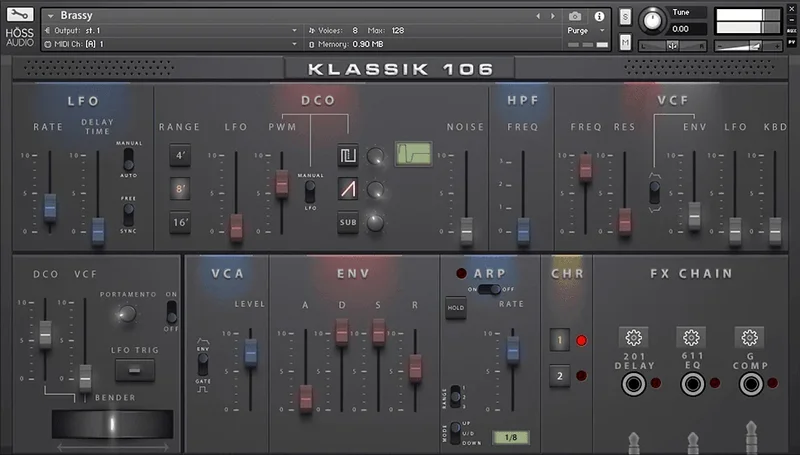 HOSS Audio KLASSIK 106 Kontakt Library interface
