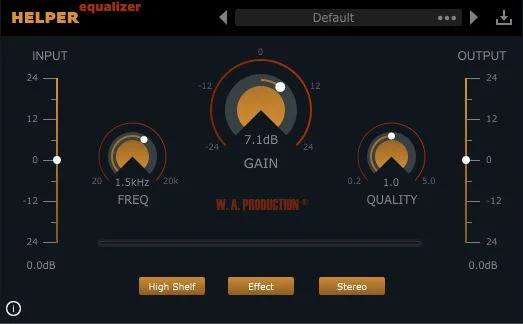 W.A. Production HELPER Equalizer 2 interface
