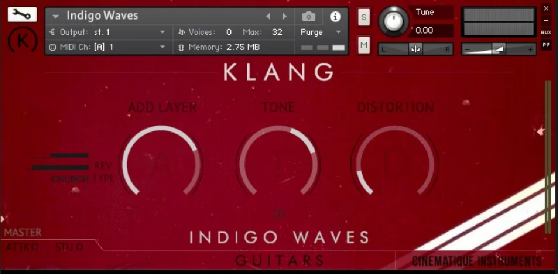 KLANG GUITARS: Indigo Waves interface