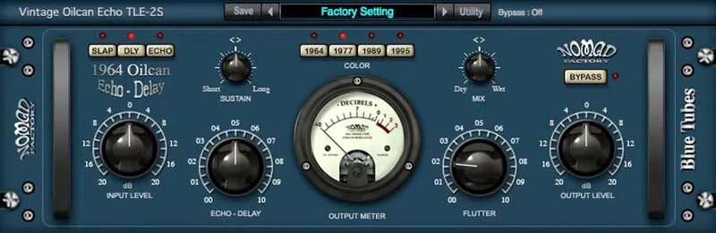 Nomad Factory Blue Tubes Oilcan Echo TLE2S interface