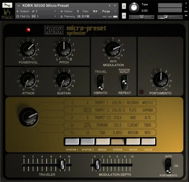 Tronsonic Kork M500 Micro Preset interface