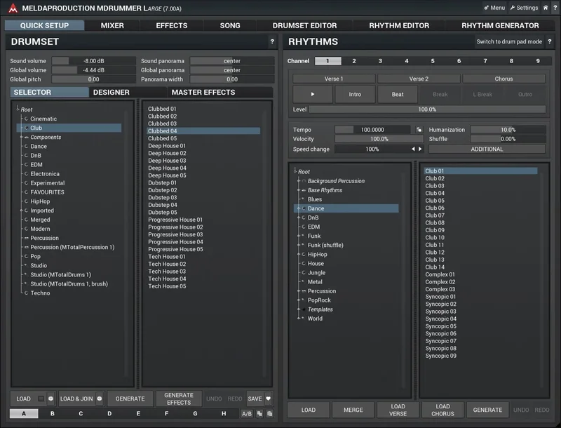 MeldaProduction MDrummer Large interface