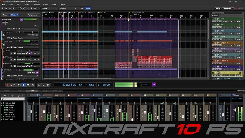Acoustica Mixcraft 10 Pro Studio interface