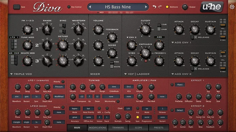 u-he Diva Tom Wolfe Bundle interface