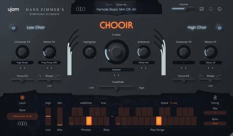UJAM Hans Zimmer’s Symphonic Elements CHOOIR Loyalty interface