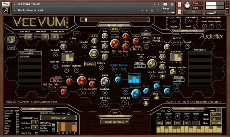 Audiofier Veevum Synth interface