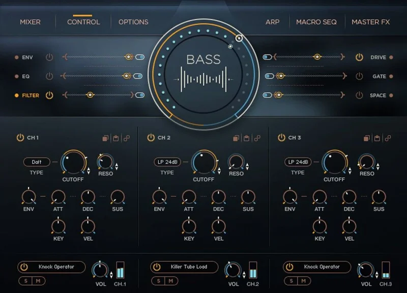 Heavyocity Mosaic Bass interface