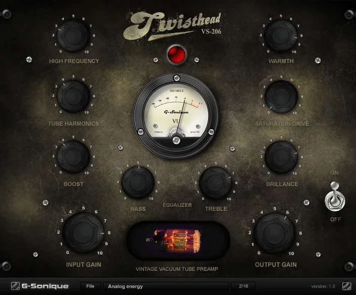 G-Sonique Twisthead VS-206 interface
