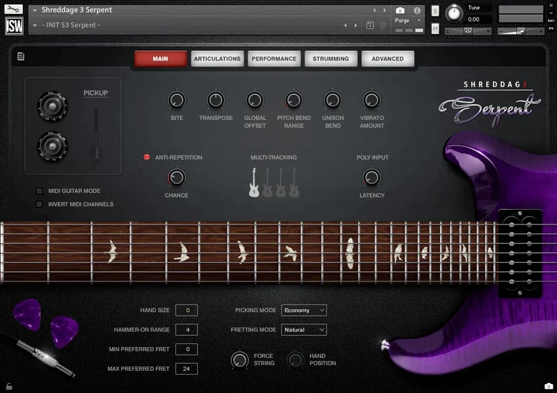 Impact Soundworks Shreddage 3 Serpent interface
